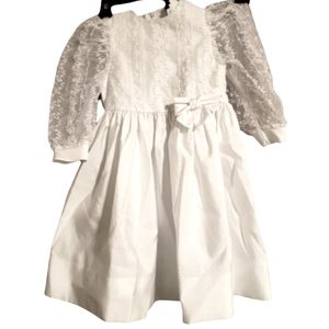 Elegant White Lace Kids Formal Dress